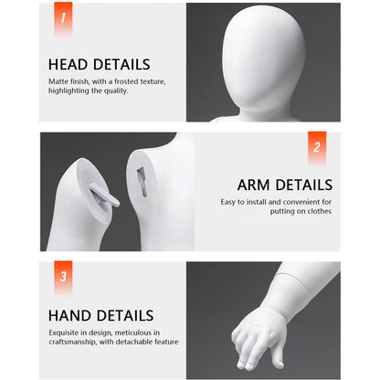 DE-LIANG Baby & Child Mannequin Full Body – Kids Display Dress Form for Clothing Store