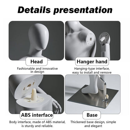 DE-LIANG Gray Youth Mannequin - Full Body Fiberglass Display Forms for Clothing Stores