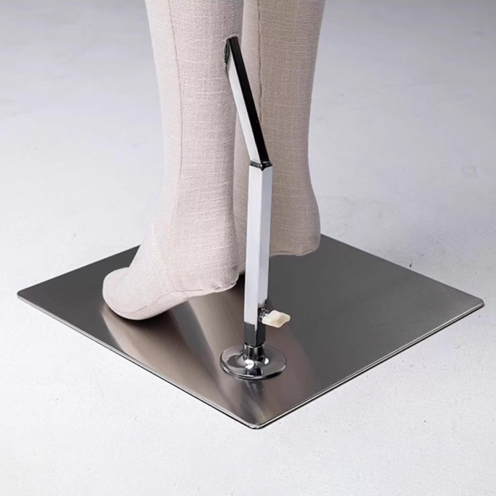 DE-LIANG Linen Full Body Mannequin: Sitting Display Form with Wooden Arms