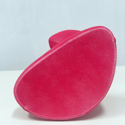 DE-LIANG Elegant Long Neck Velvet Female Mannequin Head, Rose Red/Light Pink Display Head for Wig Shops Jewelry Stores Boutiques Photography*1pcs