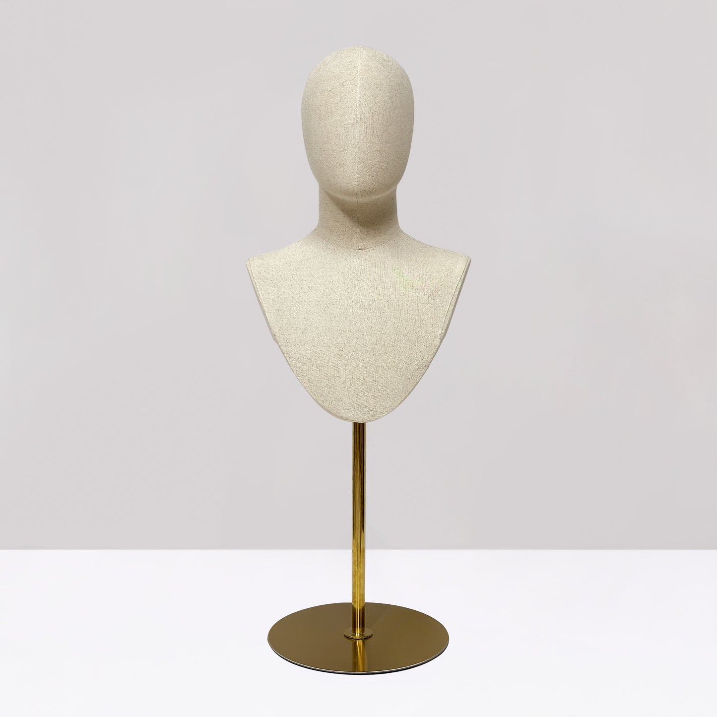 DE-LIANG Male & Female Linen Mannequin Head for Wigs, Hats & Jewelry Display
