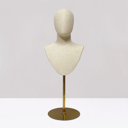 DE-LIANG Male & Female Linen Mannequin Head for Wigs, Hats & Jewelry Display