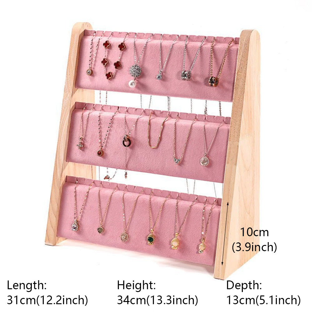 DE-LIANG Pink Velvet Jewelry Display Stand Set – Perfect for Jewelry Stores & Boutiques
