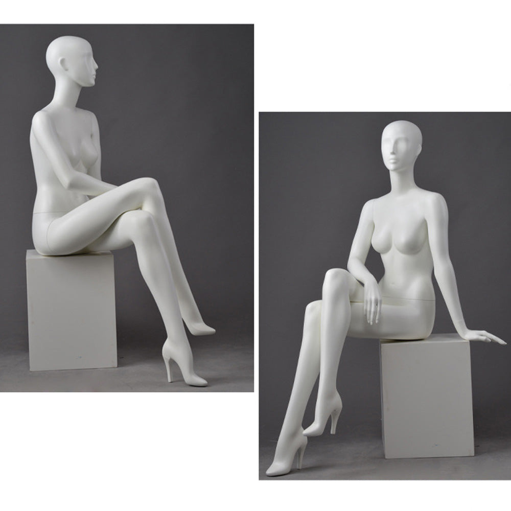DE-LIANG Female Mannequin Full Body Display,Professional Dress Form for Clothing Store Window Display ,Matte White Finish Retail Mannequins