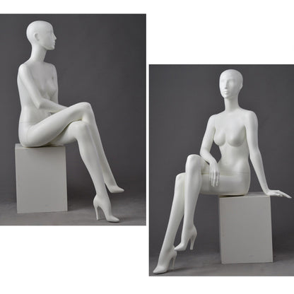DE-LIANG Female Mannequin Full Body Display,Professional Dress Form for Clothing Store Window Display ,Matte White Finish Retail Mannequins