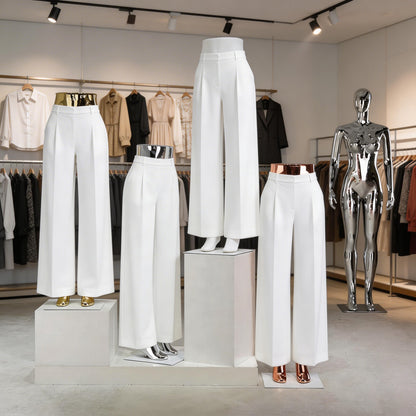 DE-LIANG Female Lower Body Mannequin Legs | Chrome Electroplated Pants Display Form