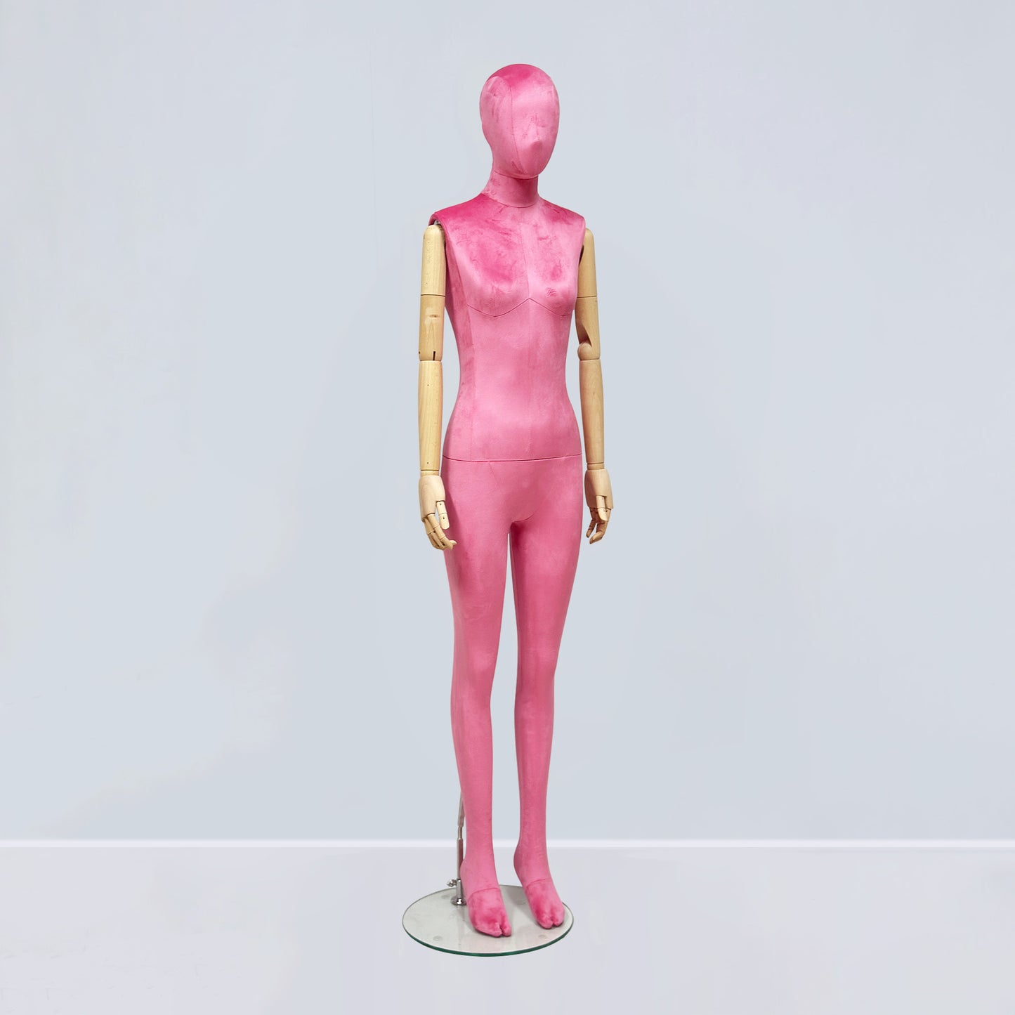 Luxury Matte Flannel Female Mannequin | Articulated Wooden Arms | DE-LIANG