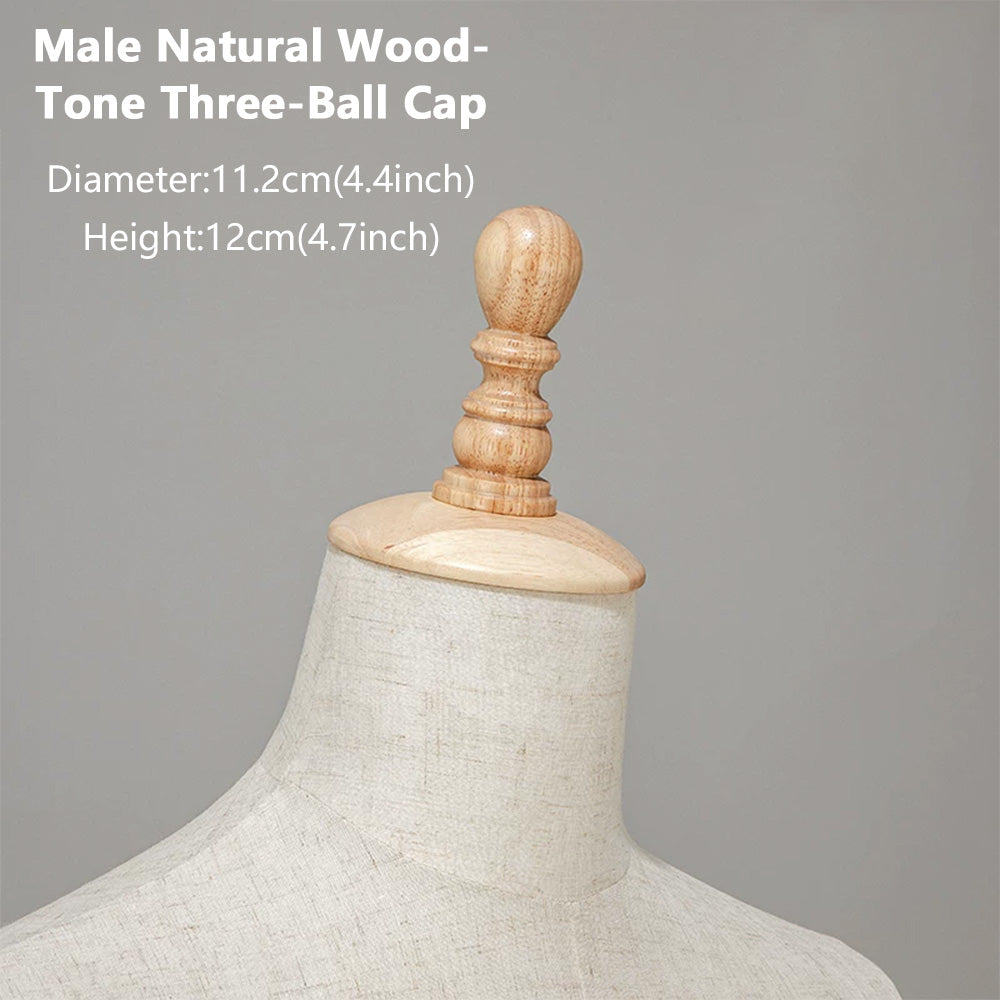 DE-LIANG Wooden Mannequin Head Cap for Clothing Store Boutique Display Dress Form