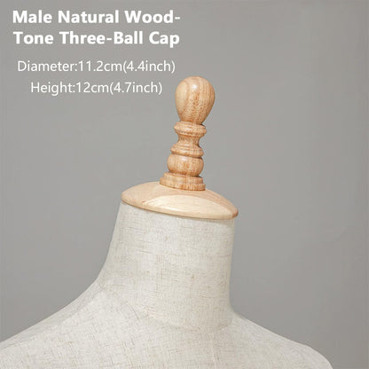 DE-LIANG Wooden Mannequin Head Cap for Clothing Store Boutique Display Dress Form