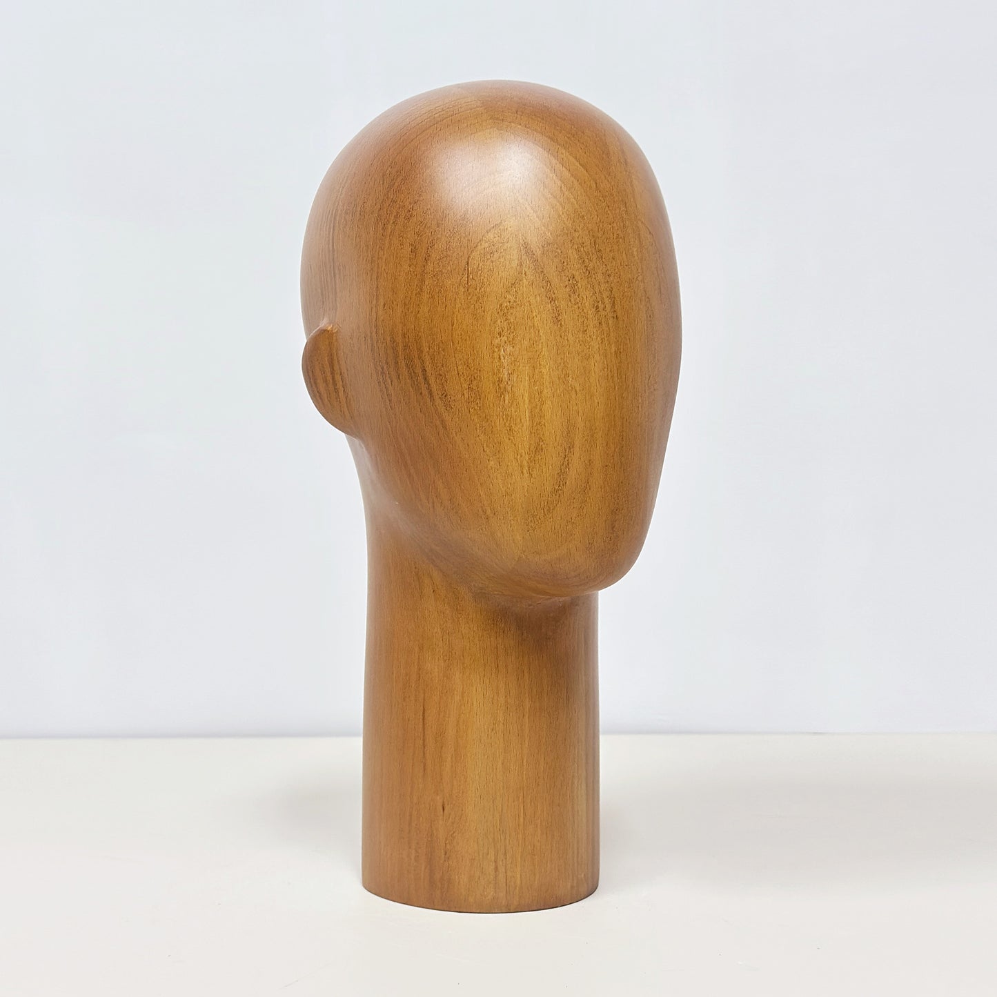 Wooden Mannequin Head Stand | Wig Hat Glasses Tie Display | DE-LIANG