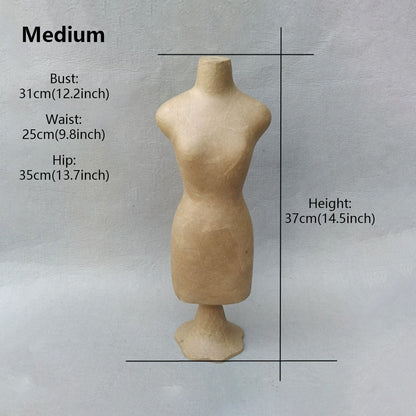 DE-LIANG Kraft Paper Mannequin Head & Dress Form for Garment Sample Display & Hat Wig