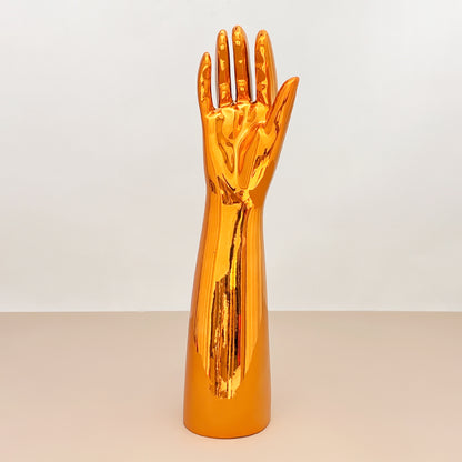 DE-LIANG Female Male Mannquin Hand, Wrist Brace Hands Mannequin, Elbow Wrist Protection Jewelry Display Stand, JewelryRose Gold&Chrome Silver*1pcs
