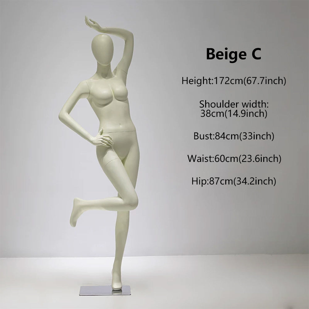 DE-LIANG Full Body Female Mannequin | Fiberglass Dress Form for Boutique Clothing Display