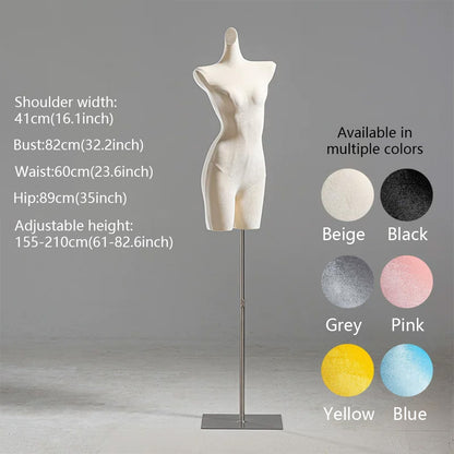 DE-LIANG Velvet Female Mannequin Torso | Lingerie Bra Underwear Display Form