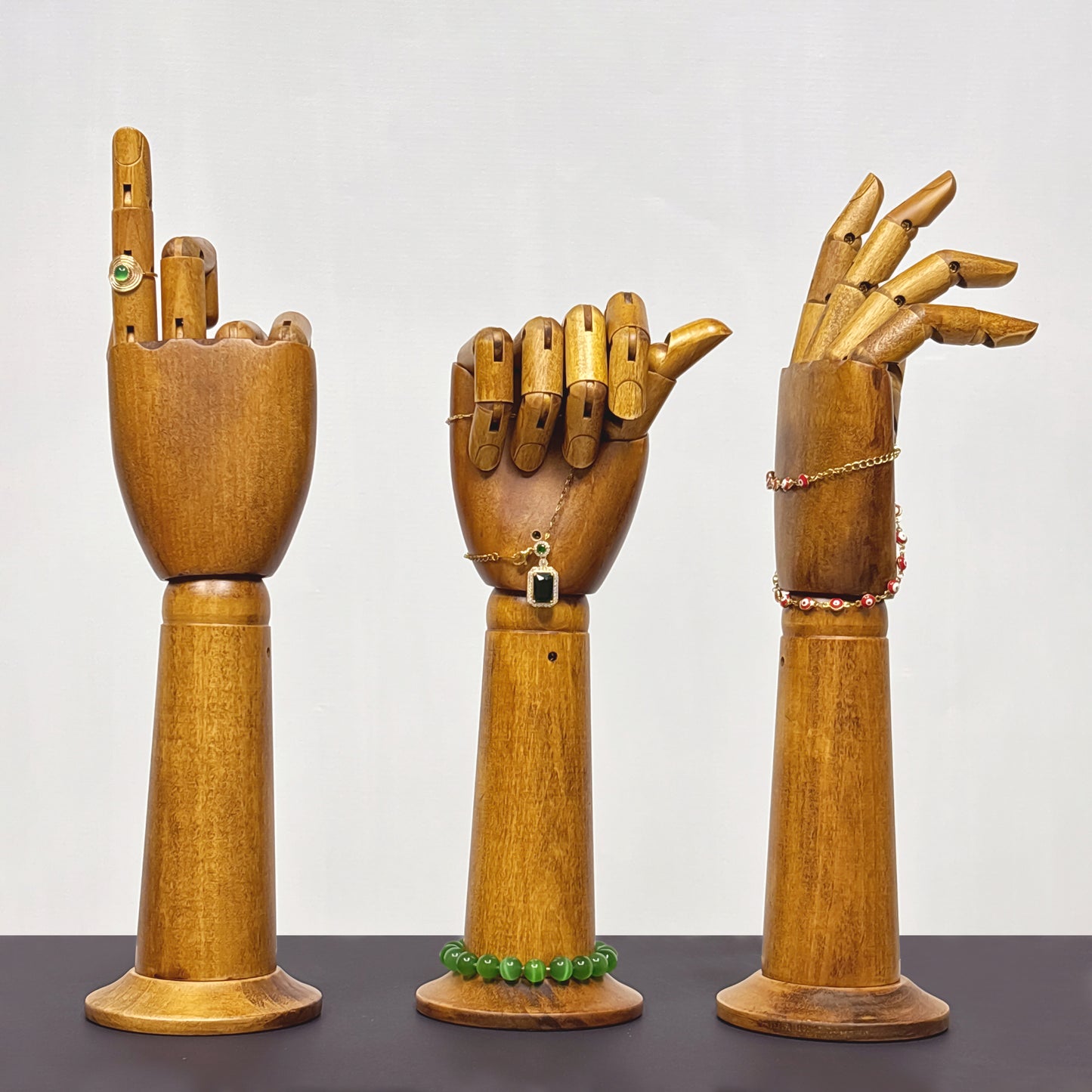 DE-LIANG Wooden Hand Model – Jewelry Display, Glove Mannequin & Sketch Prop