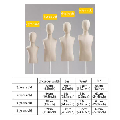 DE-LIANG Kids Half Body Mannequin