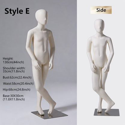 DE-LIANG Kids Full Body Mannequin Ages 4-14 | 6 Sizes Children Clothing Display Form