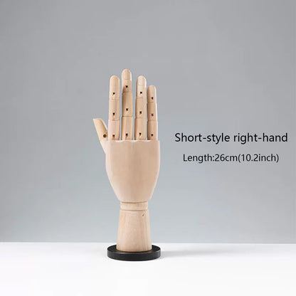 DE-LIANG Wooden Articulated Hand Mannequin with Stand – Jewelry & Bag Display Prop