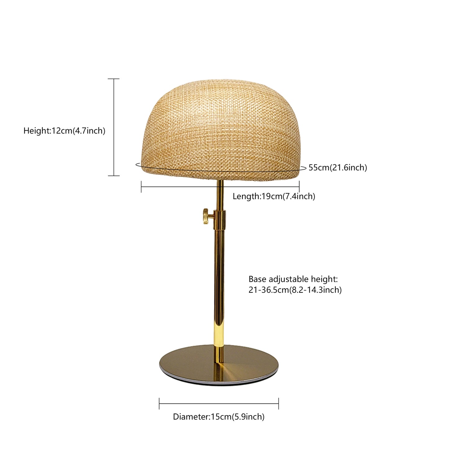 DE-LIANG Woven Rattan Necklace Bust & Hat Display Stand – For Jewelry and Hat Display