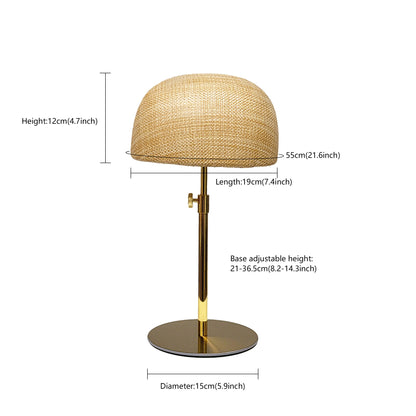 DE-LIANG Woven Rattan Necklace Bust & Hat Display Stand – For Jewelry and Hat Display