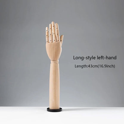 DE-LIANG Wooden Articulated Hand Mannequin with Stand – Jewelry & Bag Display Prop