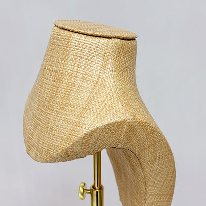 DE-LIANG Woven Rattan Necklace Bust & Hat Display Stand – For Jewelry and Hat Display