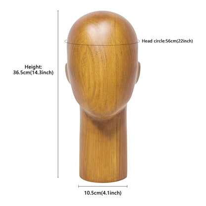 Wooden Mannequin Head Stand | Wig Hat Glasses Tie Display | DE-LIANG