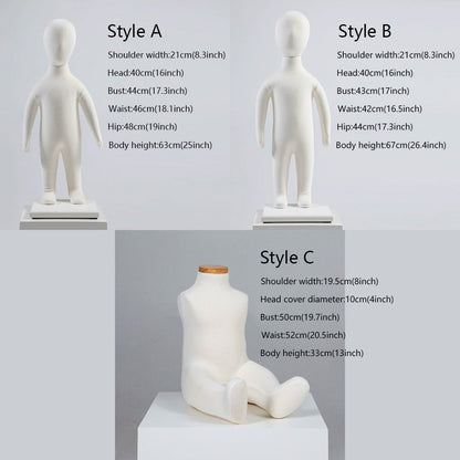 Hight Quailty Kid Mannequin,White Linen Baby Mannequin,Foam Fully Pinnable Kids Mannequin,Unisex Child Display Prop for Clothes Display De-Liang Dress Forms