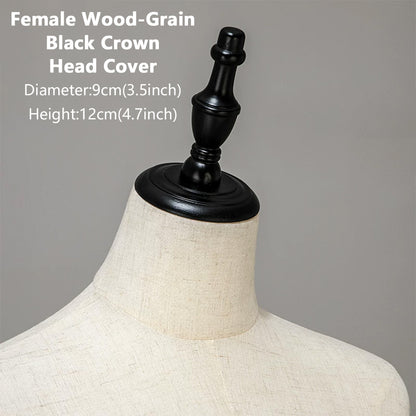 DE-LIANG Wooden Mannequin Head Cap for Clothing Store Boutique Display Dress Form