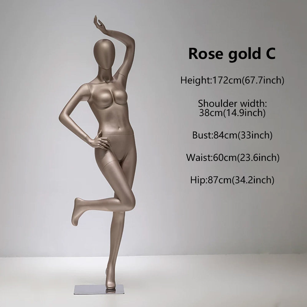 DE-LIANG Full Body Female Mannequin | Fiberglass Dress Form for Boutique Clothing Display