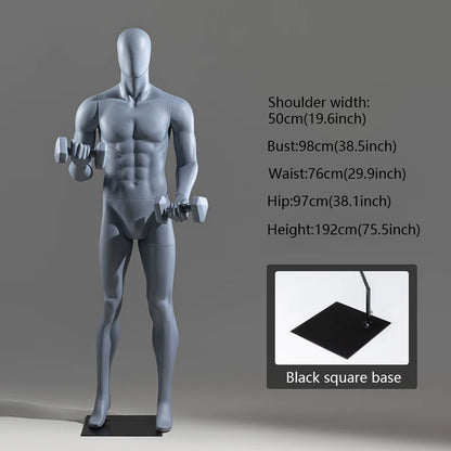 DE-LIANG Athletic Sport Mannequin Dumbbell & Sitting Pose for Gym & Sportswear Store