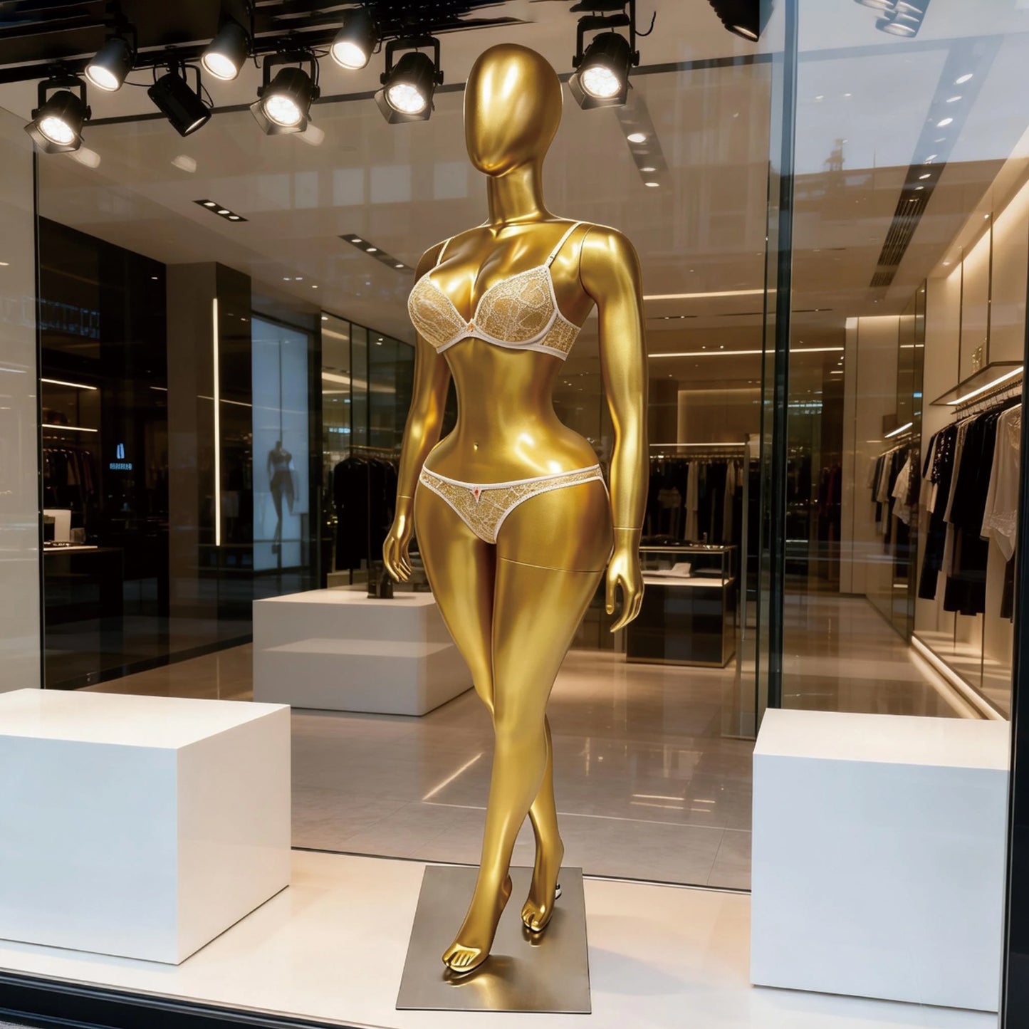 DE-LIANG Female Plus Size Mannequin,Slim Waist Curvy Hip Fiberglass Mannequin,Women Body Mannequin Clothing Display Model