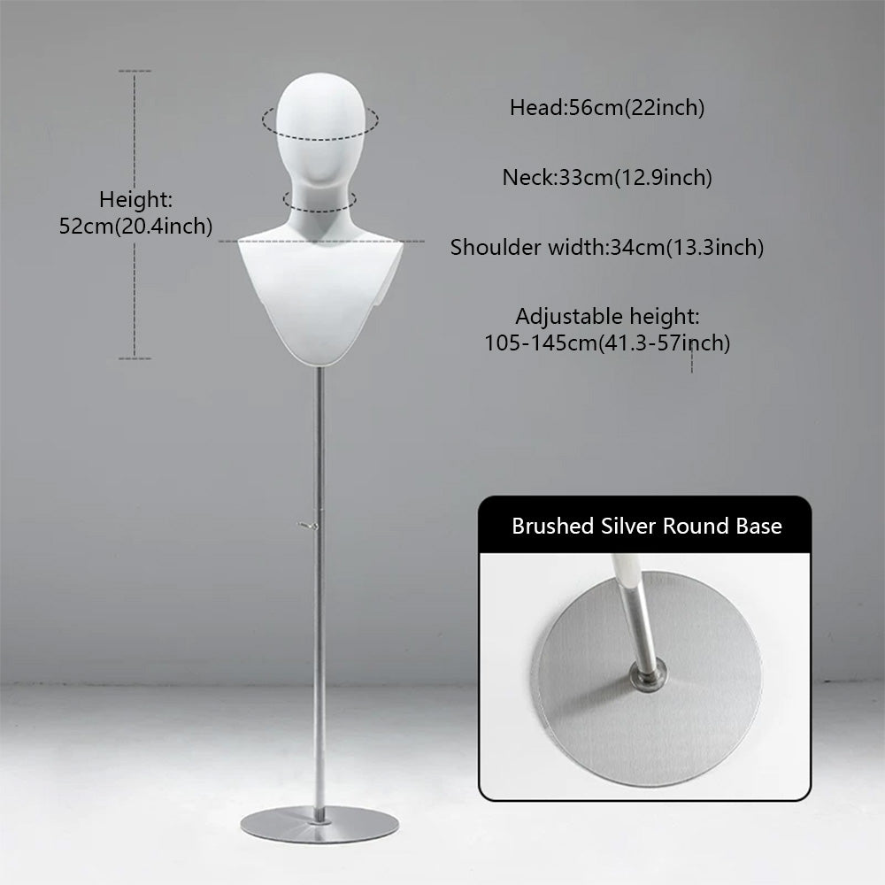 DE-LIANG Cosplay Mannequin Head Stand | Wigs Hats Jewelry | Extra-Long Wig Display