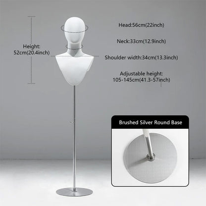 DE-LIANG Cosplay Mannequin Head Stand | Wigs Hats Jewelry | Extra-Long Wig Display
