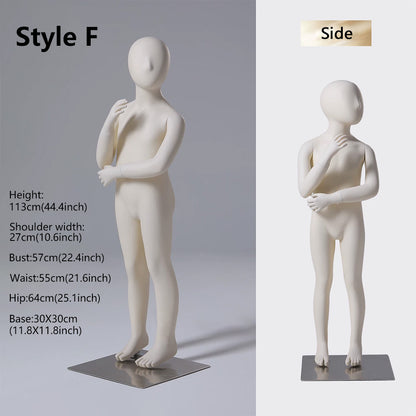 DE-LIANG Kids Full Body Mannequin Ages 4-14 | 6 Sizes Children Clothing Display Form