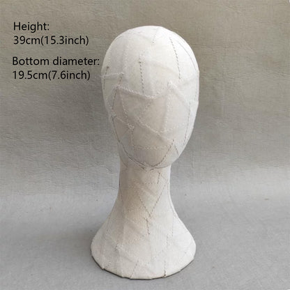 DE-LIANG Handcrafted Kraft Paper & Linen Mannequin Head, Pin-Insert Wig & Hat Display