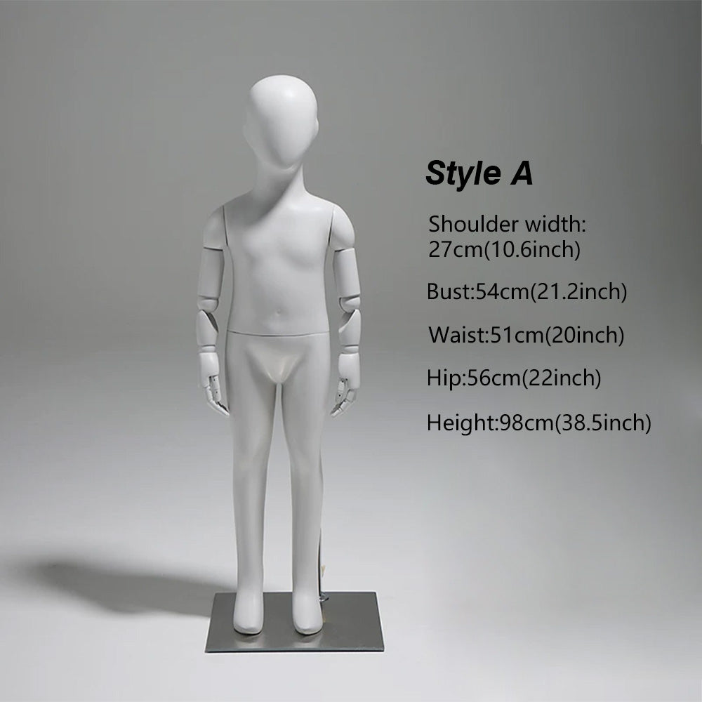 DE-LIANG Gray Youth Mannequin - Full Body Fiberglass Display Forms for Clothing Stores