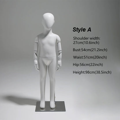DE-LIANG Gray Youth Mannequin - Full Body Fiberglass Display Forms for Clothing Stores