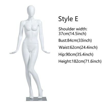 DE-LIANG Matte White / Rose Gold Female Full Body Mannequin - Lingerie Display Prop Standing Sitting Pose