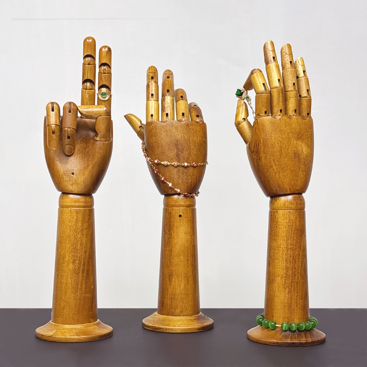 DE-LIANG Wooden Hand Model – Jewelry Display, Glove Mannequin & Sketch Prop