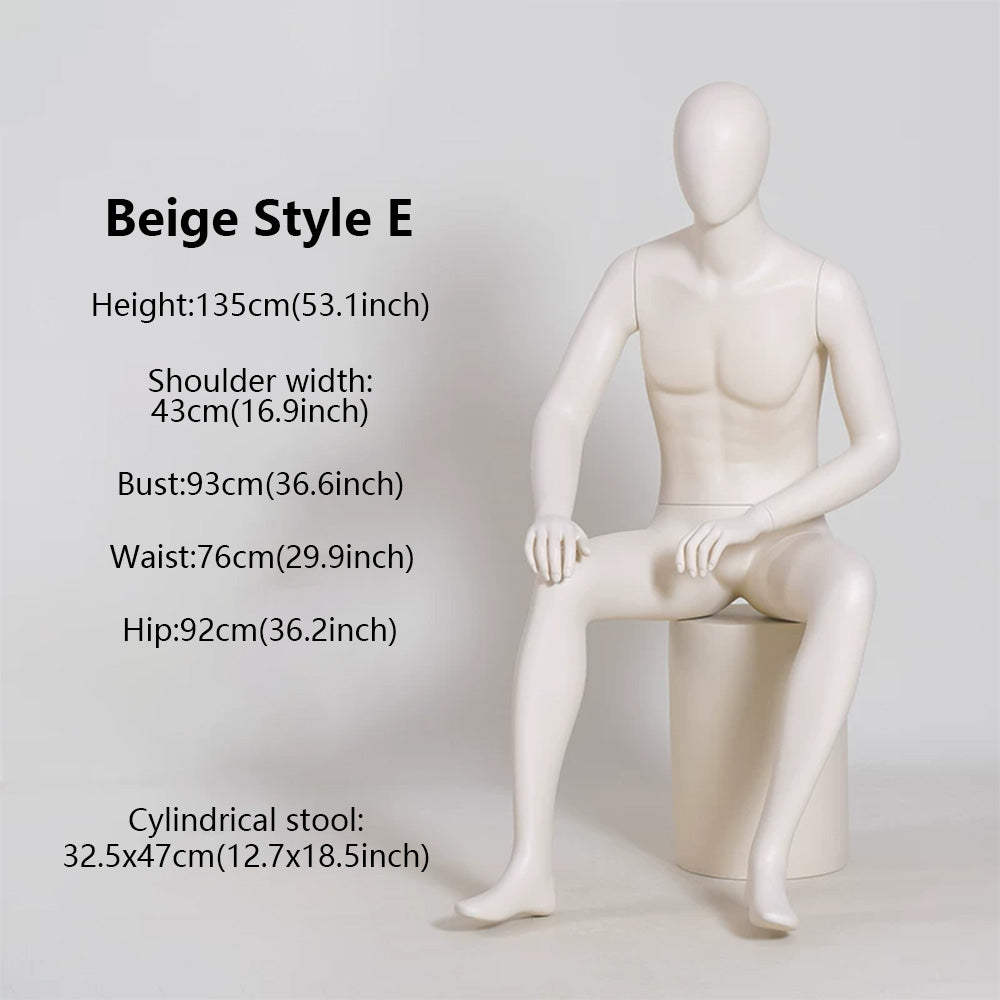 DE-LIANG Male Full Body Premium Mannequin for Clothing Display | Standing & Sitting Pose
