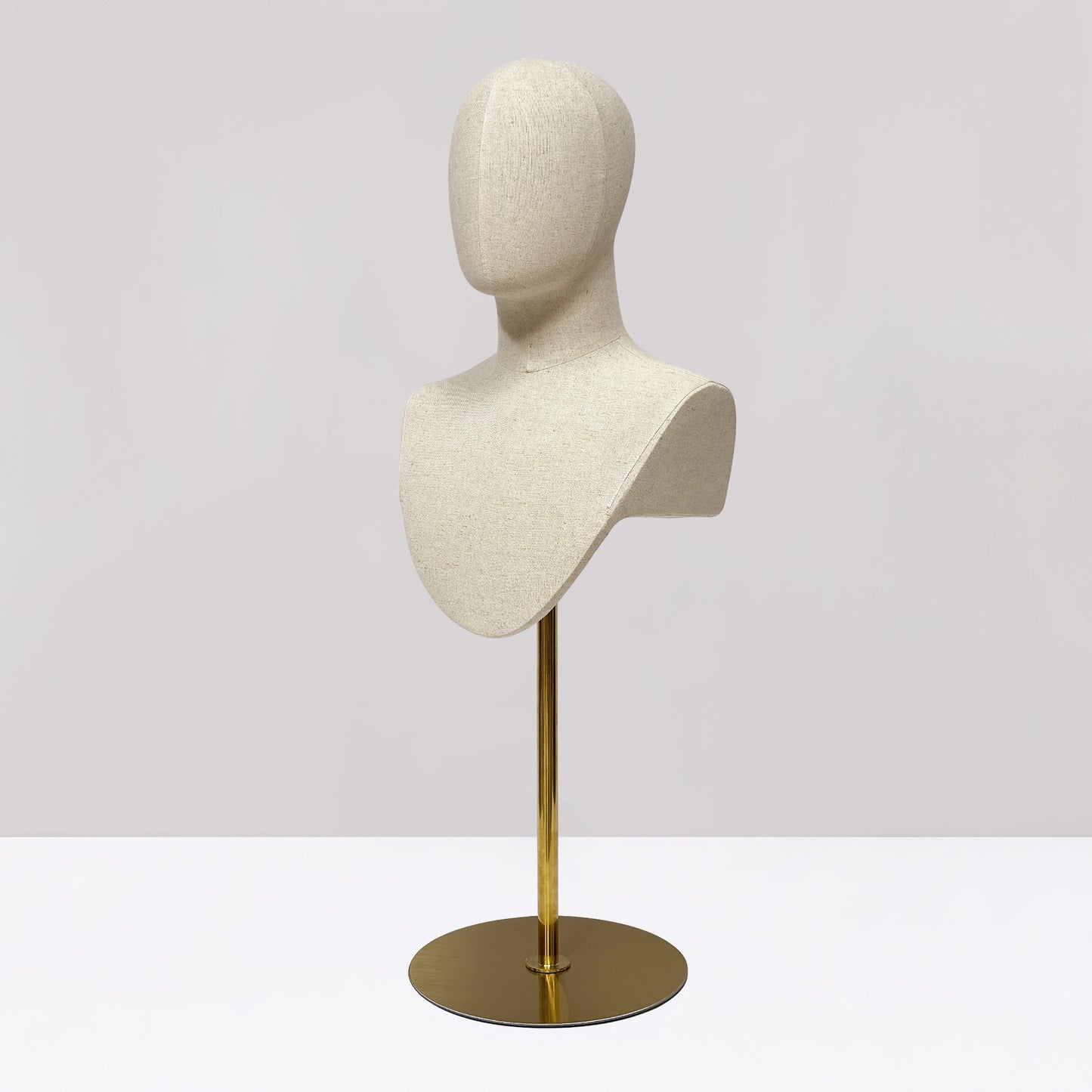 DE-LIANG Male & Female Linen Mannequin Head for Wigs, Hats & Jewelry Display