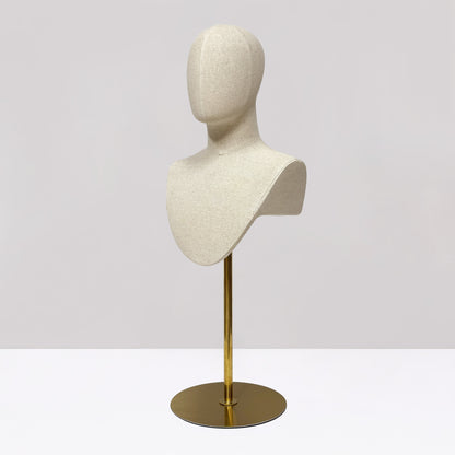 DE-LIANG Male & Female Linen Mannequin Head for Wigs, Hats & Jewelry Display