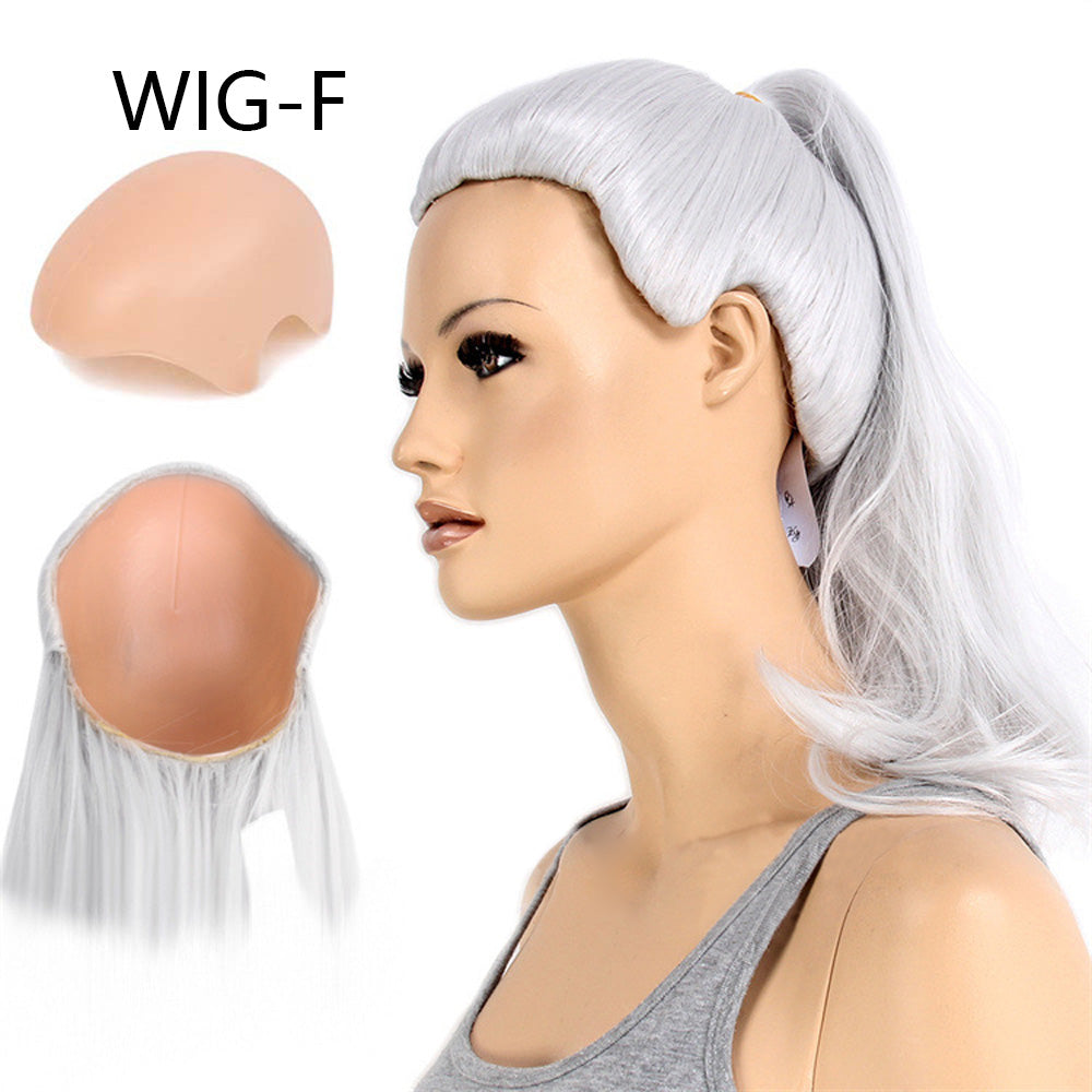 DE-LIANG Clearance Female Head Mannequin Wig Display,Colorful Hard Shell Ponytail Wig Display Mannequin Head,Use for barbershop/Clothing Shop Design Ideas and Wig Shop InteriorDesign DL2379