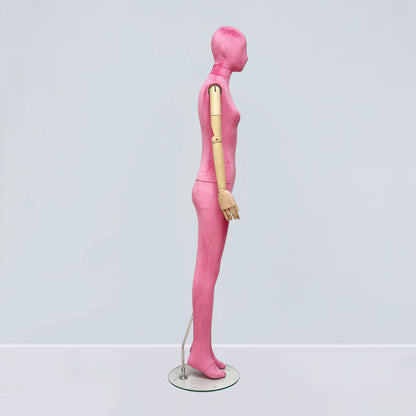 Luxury Matte Flannel Female Mannequin | Articulated Wooden Arms | DE-LIANG