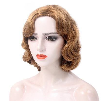 Custom Wig, Female Curly Synthetic Wig With Bangs,Handmade Short Curly Hair,Hair for Window Manikin Head Decorate,Retro Wigs, Cosplay Wig DL2392 De-Liang Dress Forms