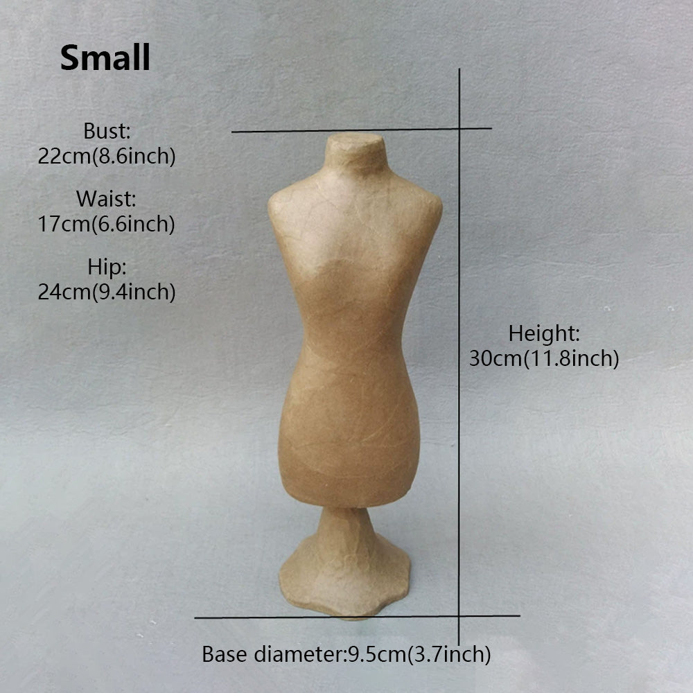 DE-LIANG Kraft Paper Mannequin Head & Dress Form for Garment Sample Display & Hat Wig