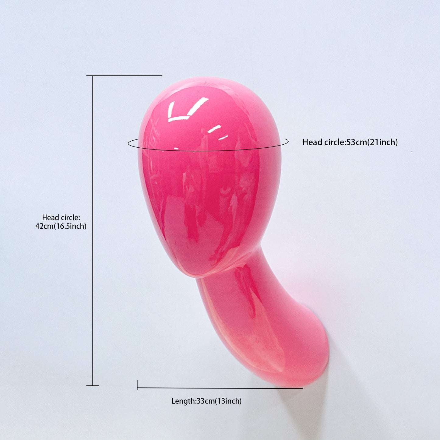 Wall-Mounted Mannequin Head: Pink & Gold Fiberglass Wig Display