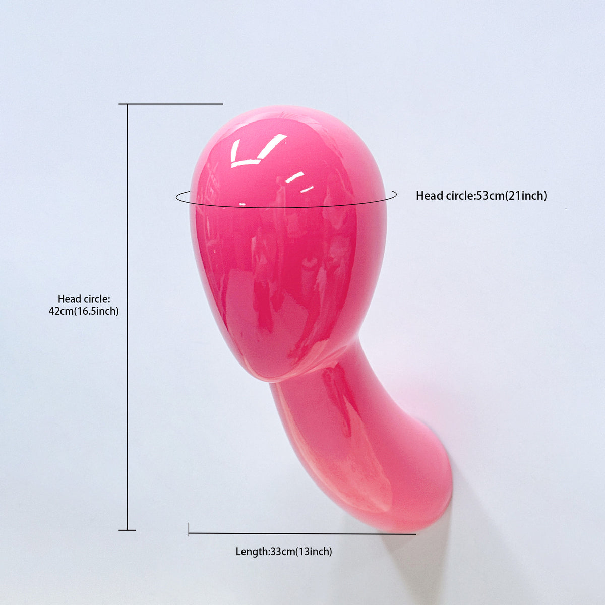 Wall-Mounted Mannequin Head: Pink & Gold Fiberglass Wig Display