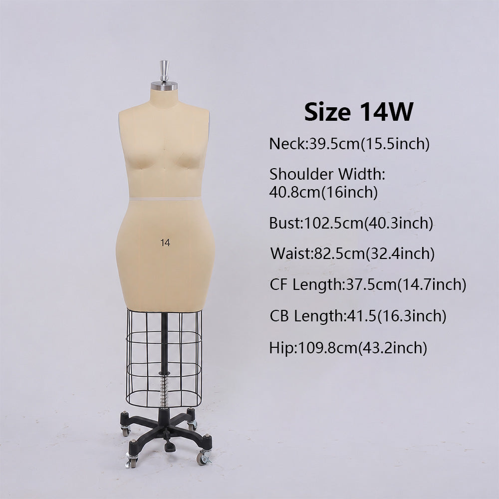 DE-LIANG Professional Bridal & Evening Gown Dress Form, Western Sizes 0-28